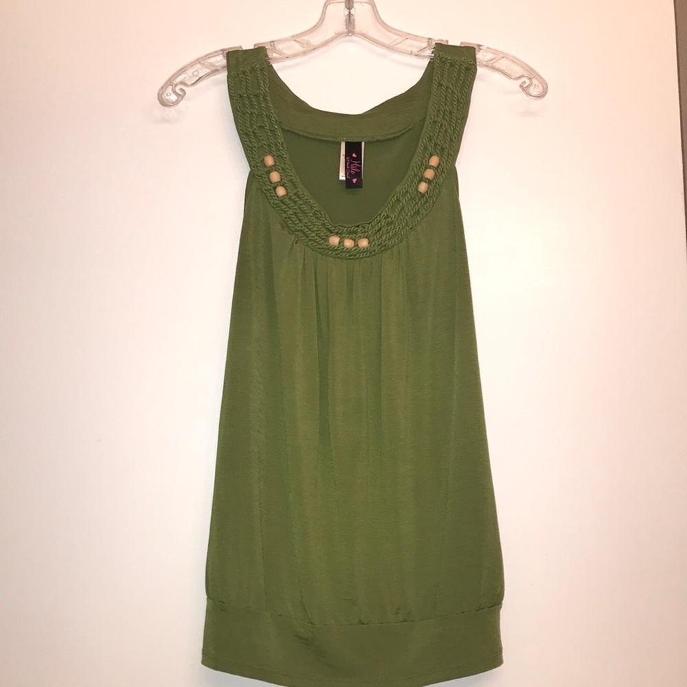 Sleeveless Top, Lrg, OliveGreen Halo by Heart Soul